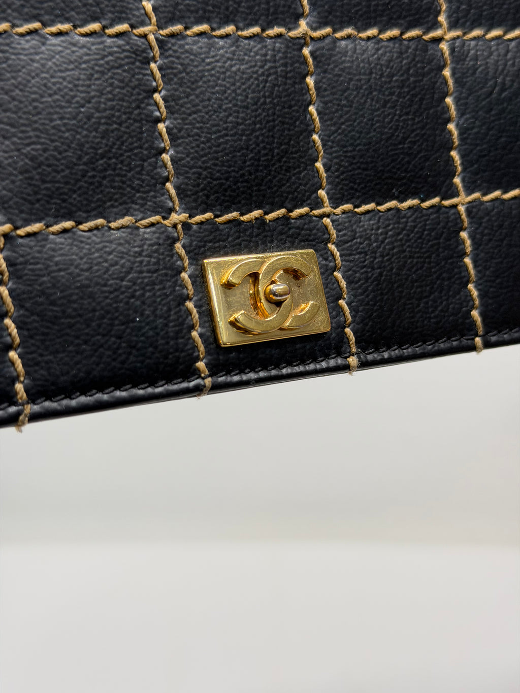 Chanel surpique chocolate bar wallet