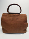 Chanel woven raffia tote