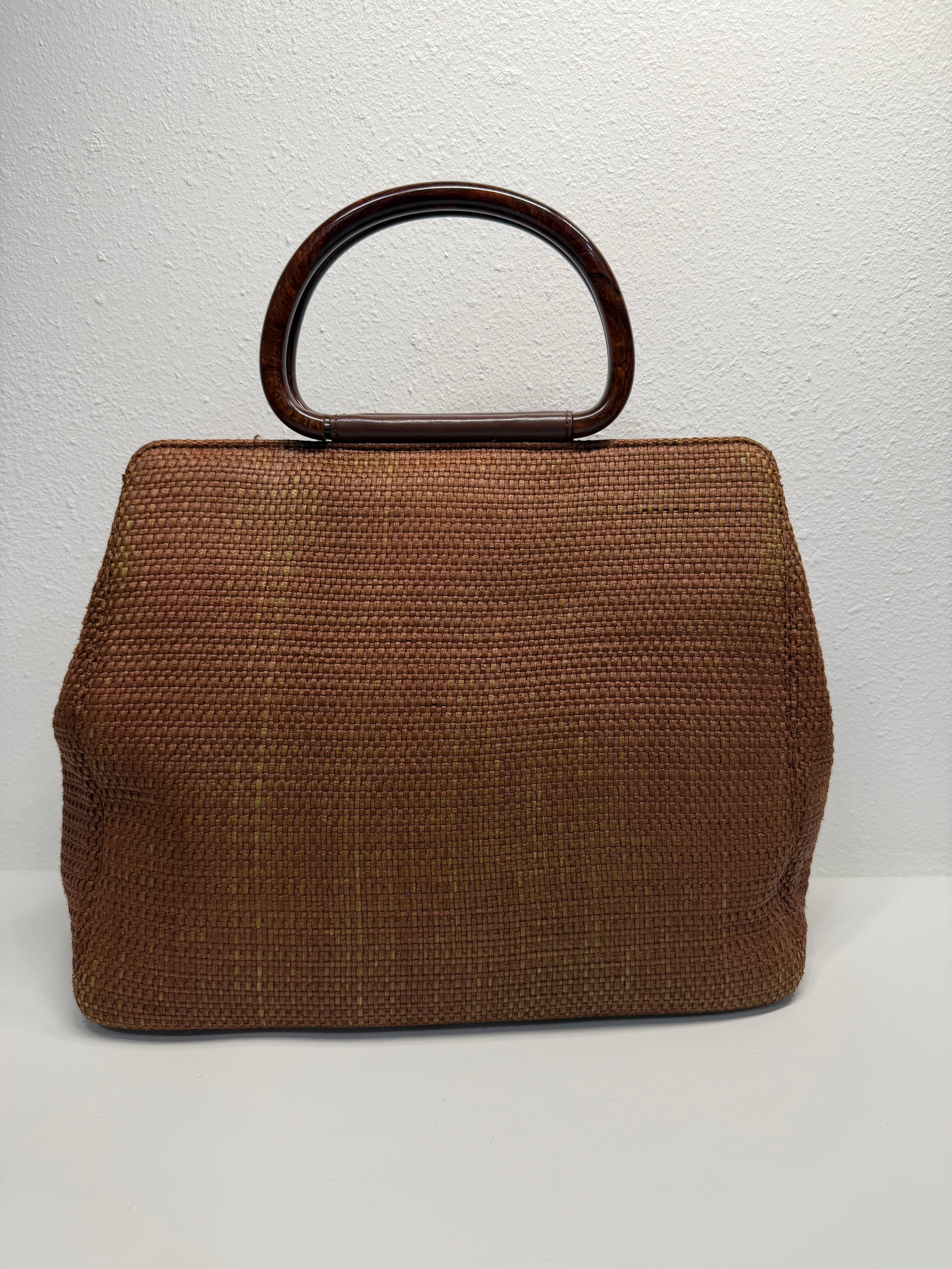 Chanel woven raffia tote
