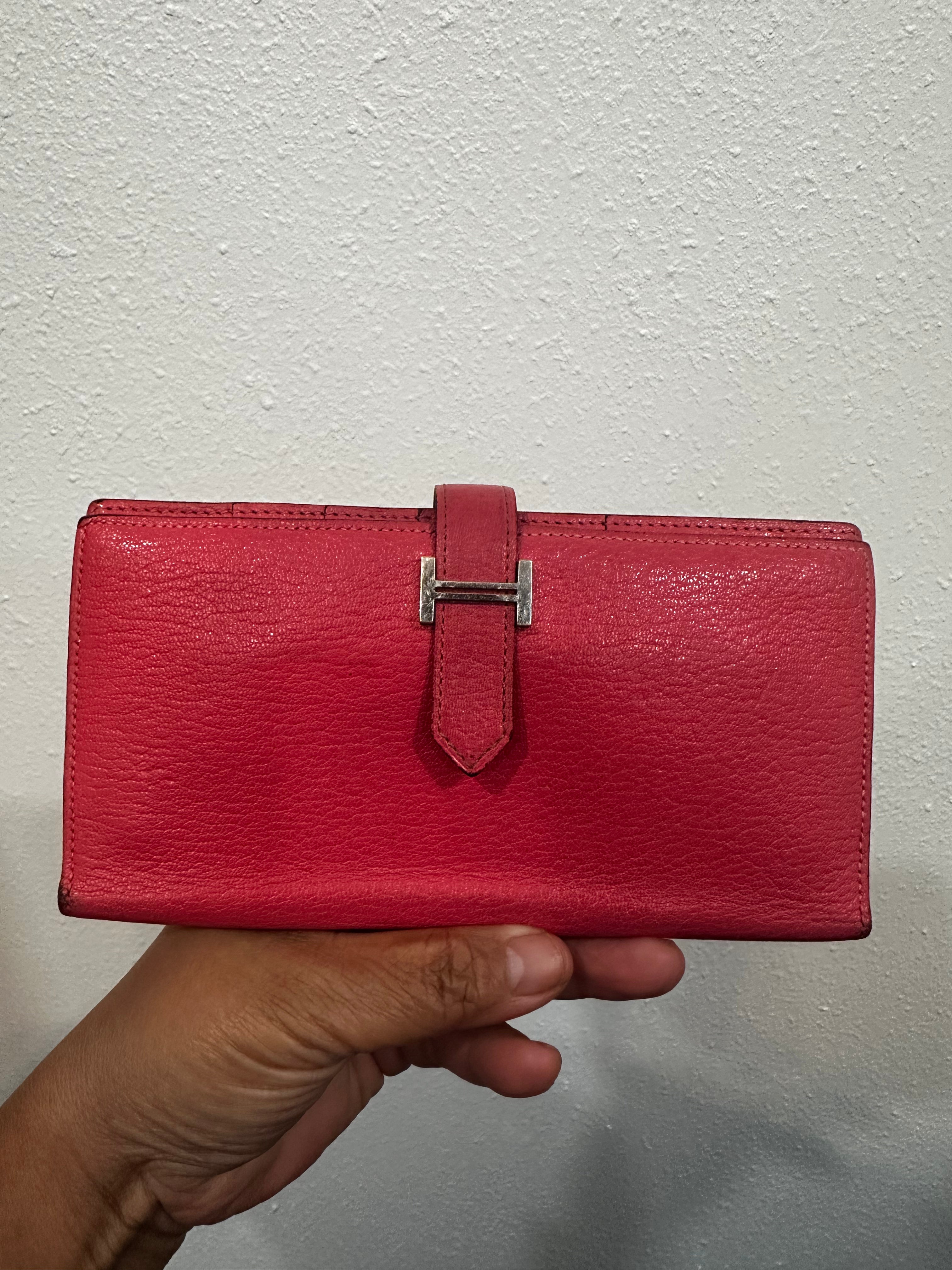 Hermes pink long Wallet