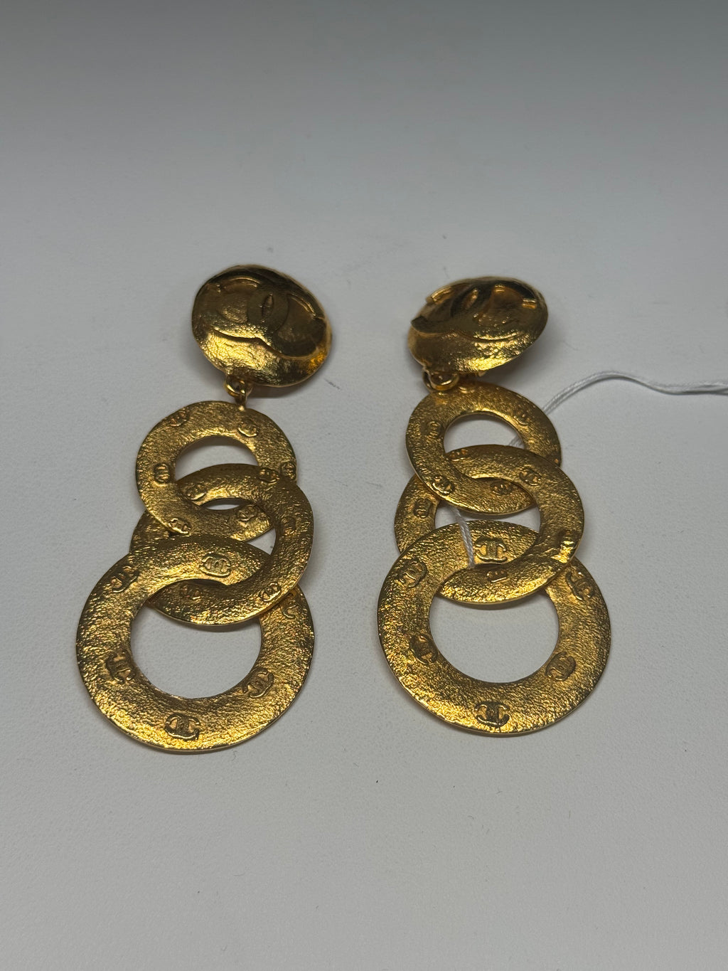 Chanel triple dangle hoop