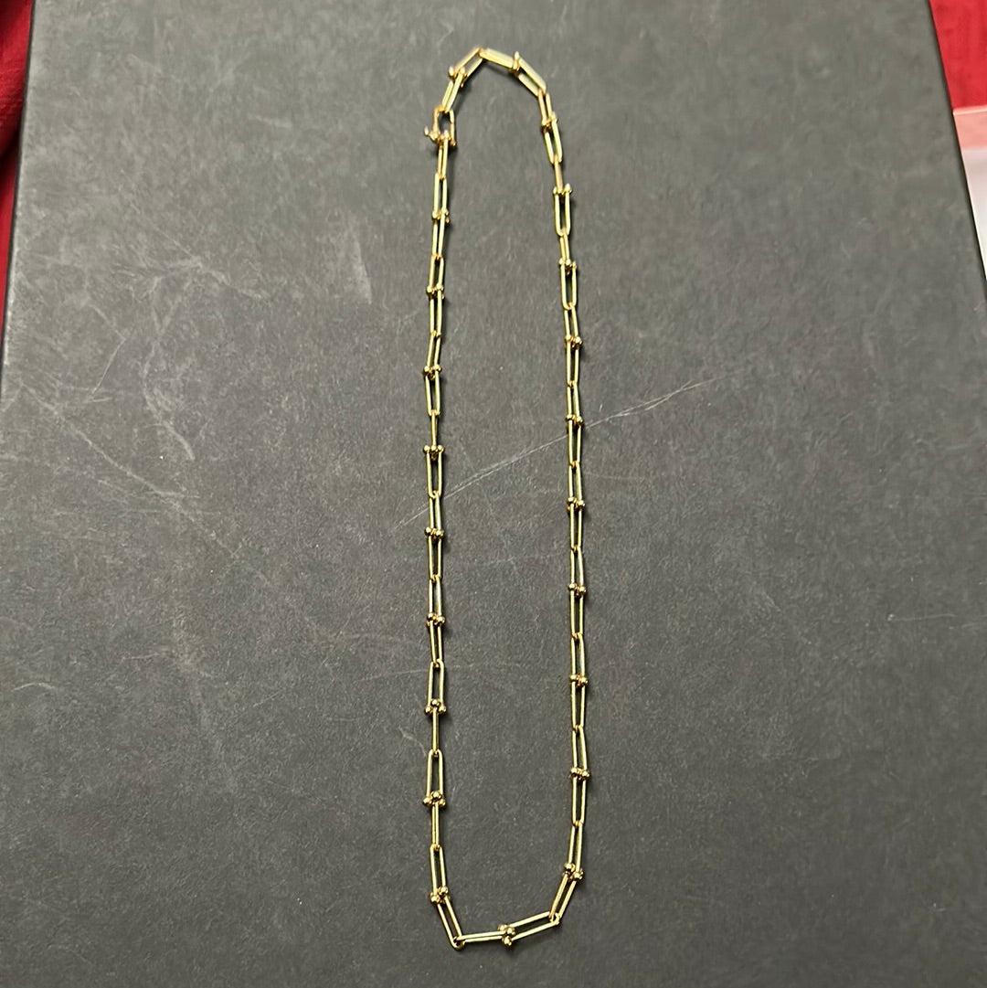 18k gold hardware necklace 18inch
