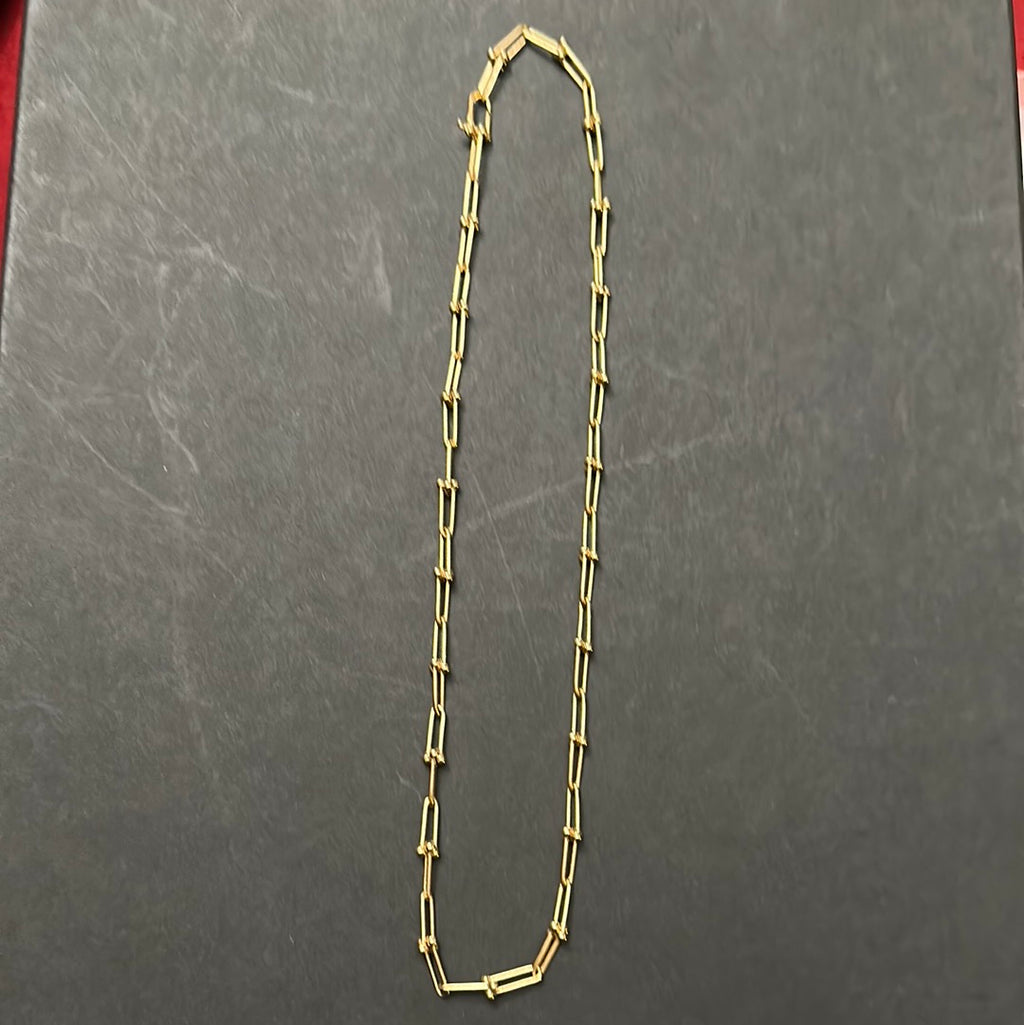 18k gold hardware necklace 18inch