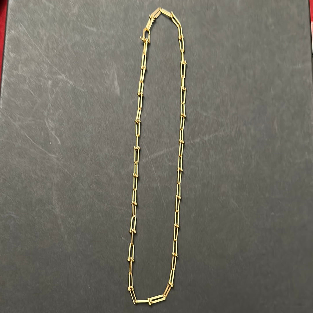 18k gold hardware necklace 18inch